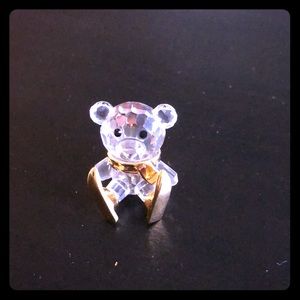 Swarovski crystal teddy bear brooch